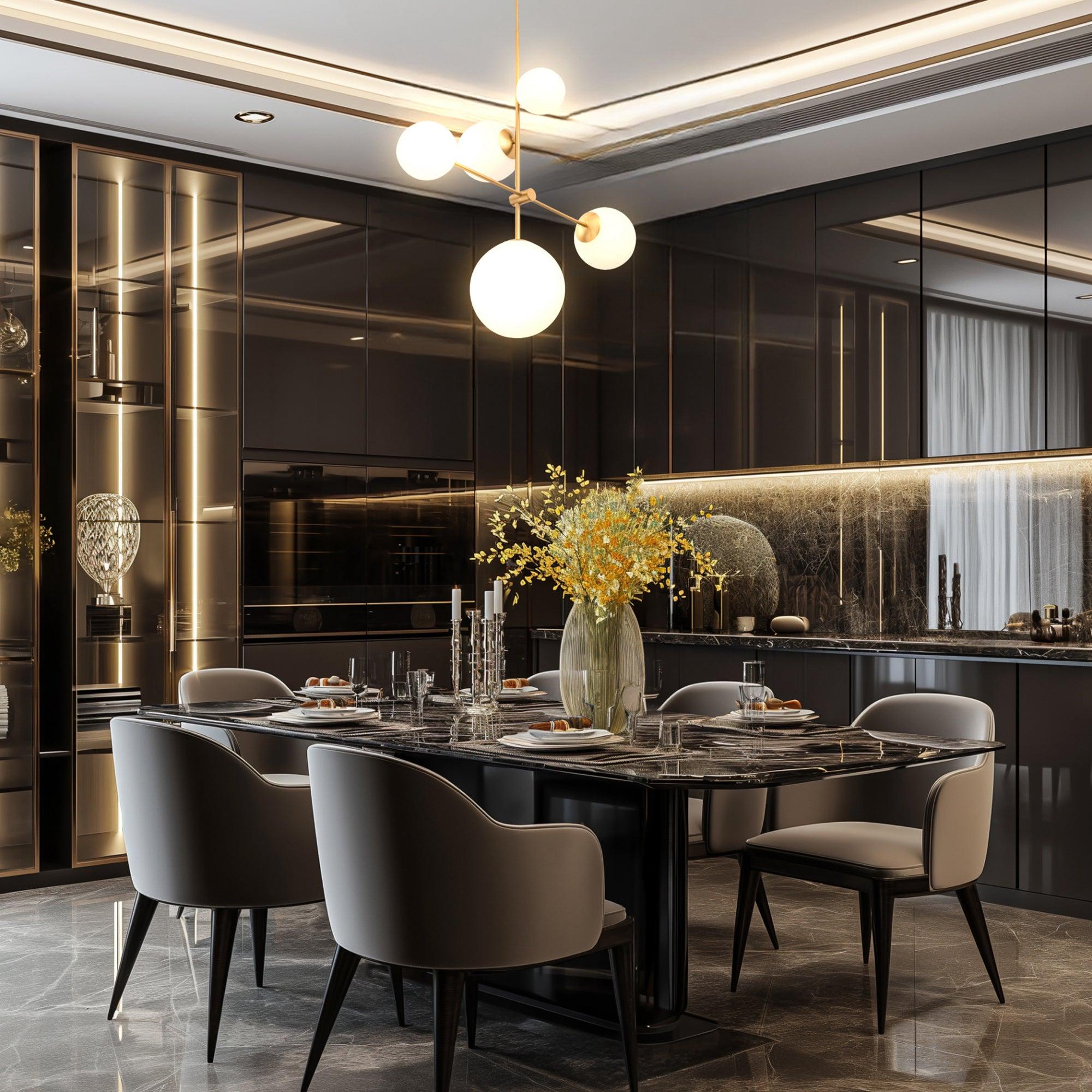 Dimmable Spark Modern Gold 5 Light Chandelier