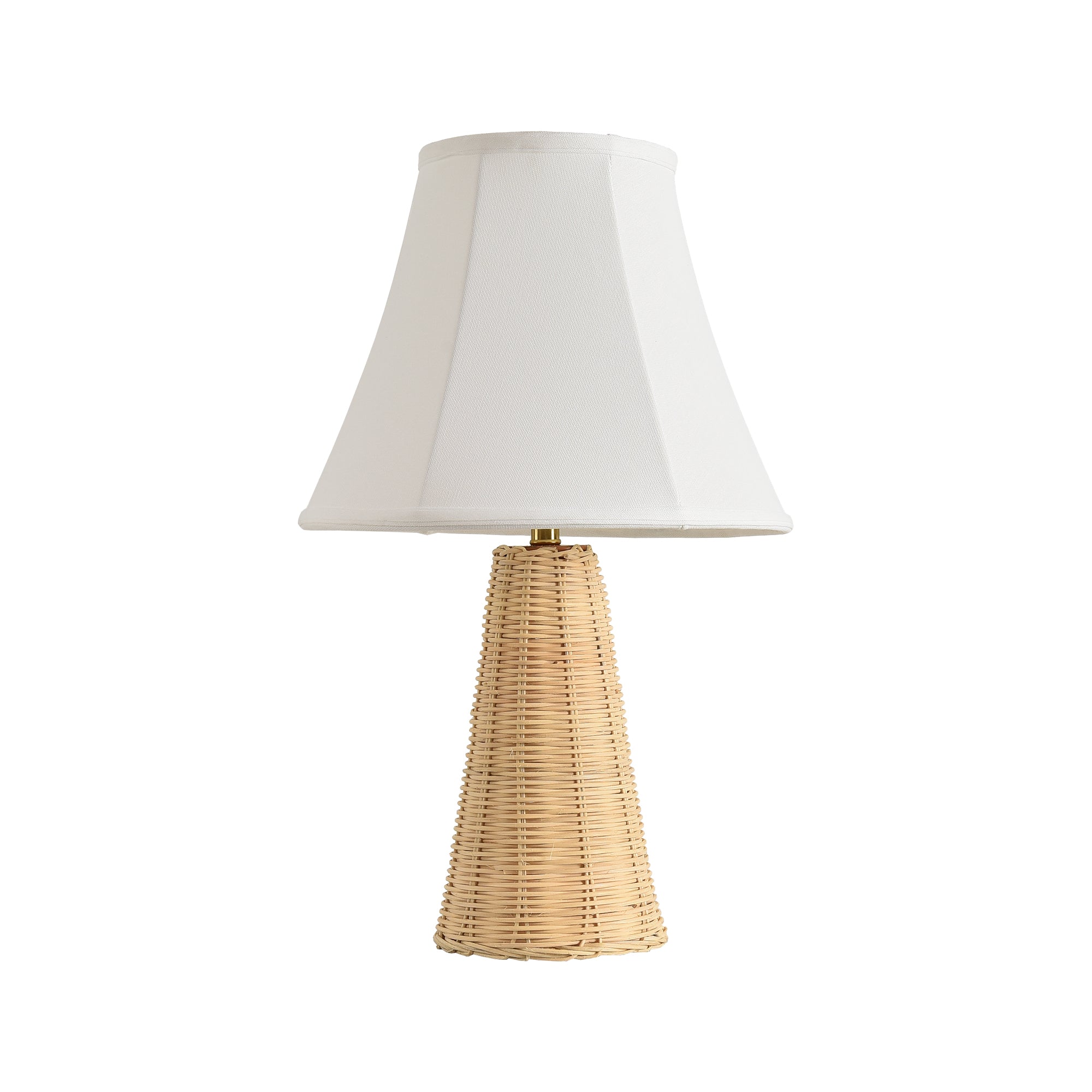 Natural Rattan Table Lamp Set of 2 with Fabric Shade