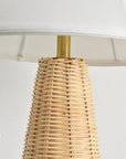 Natural Rattan Table Lamp Set of 2 with Fabric Shade