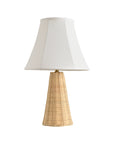 Natural Rattan Table Lamp Set of 2 with Fabric Shade