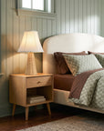 Natural Rattan Table Lamp Set of 2 with Fabric Shade