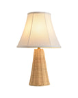 Natural Rattan Table Lamp Set of 2 with Fabric Shade