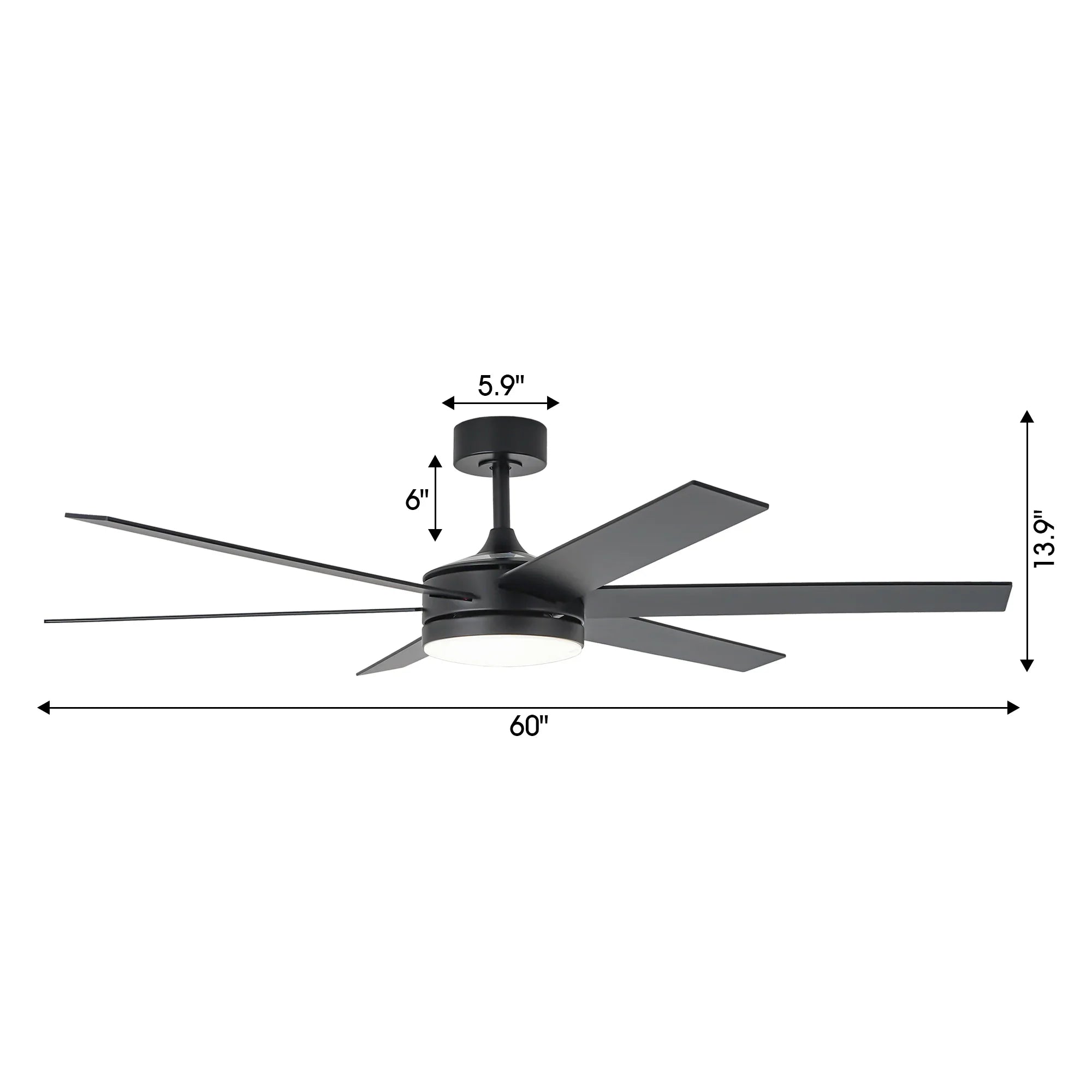 60" Volga Modern Ceiling Fan