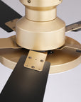 52" Auren Modern Brass Flush Mount LED Ceiling Fan with Reversible Blades