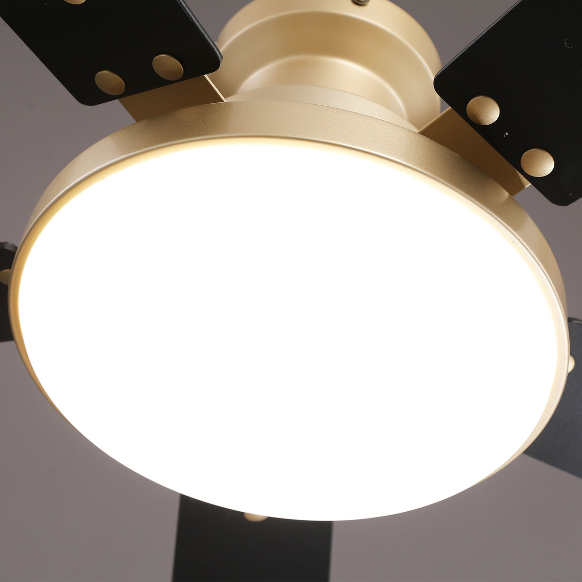52" Auren Modern Brass Flush Mount LED Ceiling Fan with Reversible Blades