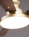 52" Auren Modern Brass Flush Mount LED Ceiling Fan with Reversible Blades