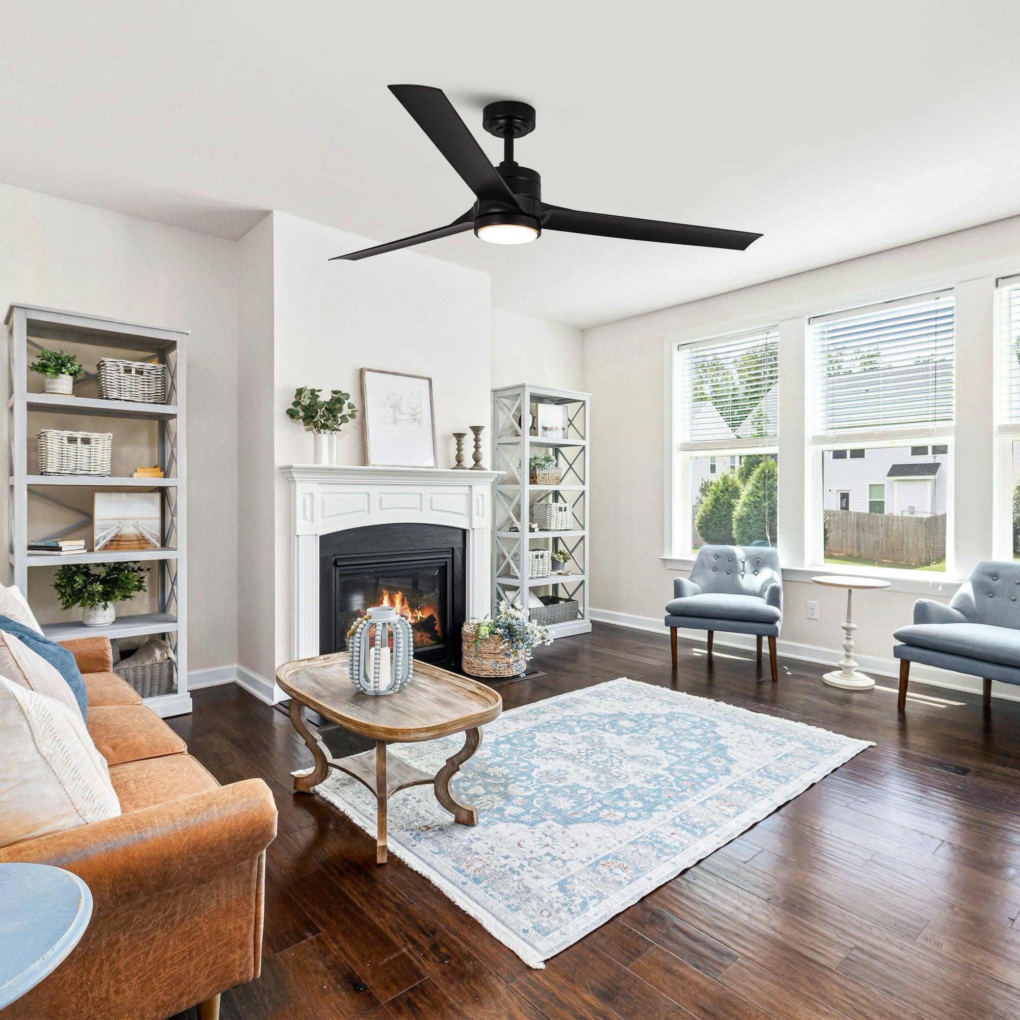 60" Hamptons Black Ceiling Fan