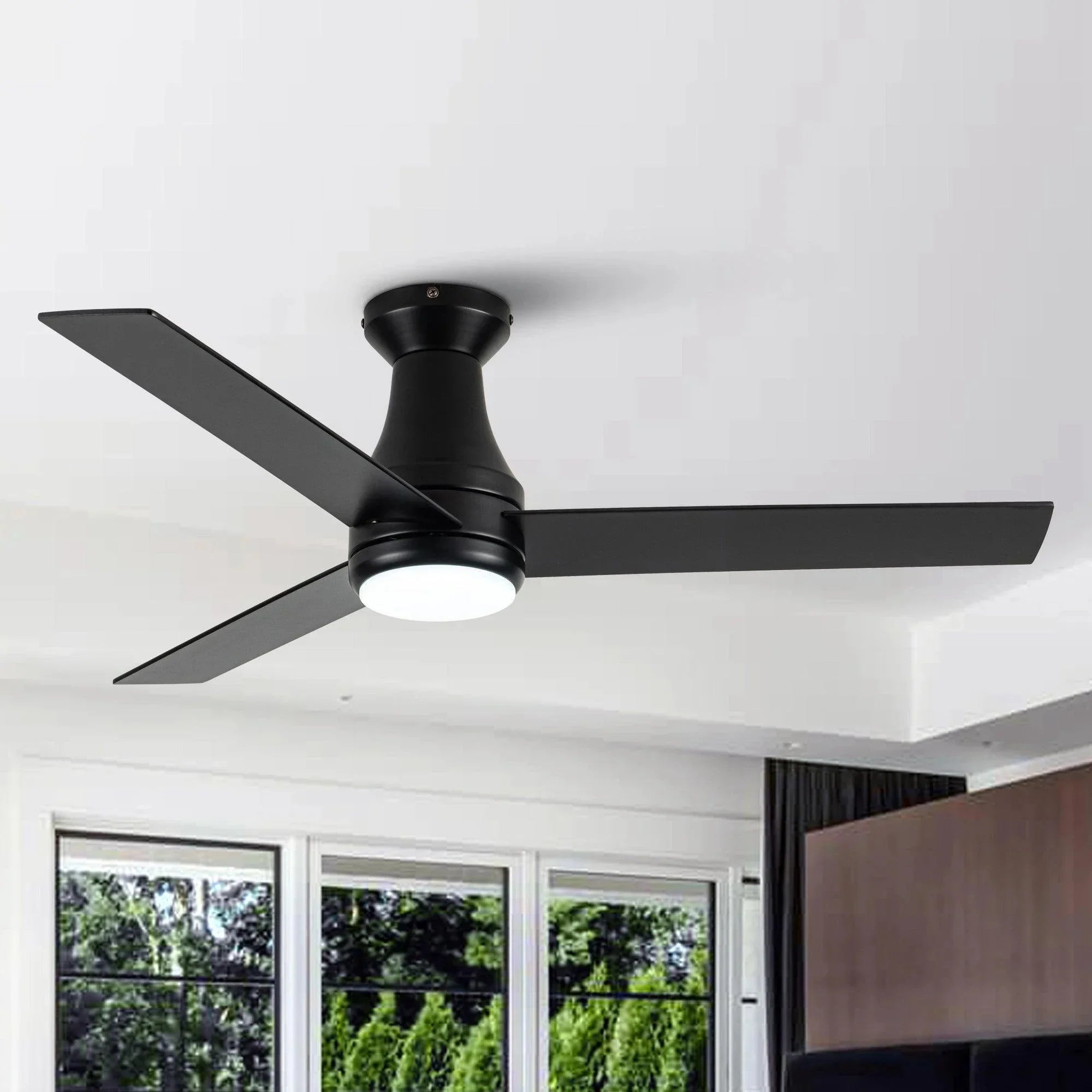 48 inch 3 Blades Flush Mount Ceiling Fan - IPLUS Lighting