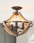 Farmhouse 3 Light Semi Flush Mount Ceiling Light - IPLUS Lighting