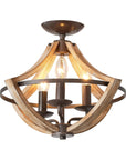 Farmhouse 3 Light Semi Flush Mount Ceiling Light - IPLUS Lighting