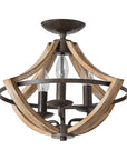 Farmhouse 3 Light Semi Flush Mount Ceiling Light - IPLUS Lighting