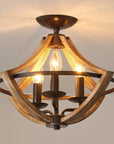 Farmhouse 3 Light Semi Flush Mount Ceiling Light - IPLUS Lighting