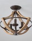 Farmhouse 3 Light Semi Flush Mount Ceiling Light - IPLUS Lighting