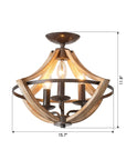 Farmhouse 3 Light Semi Flush Mount Ceiling Light - IPLUS Lighting