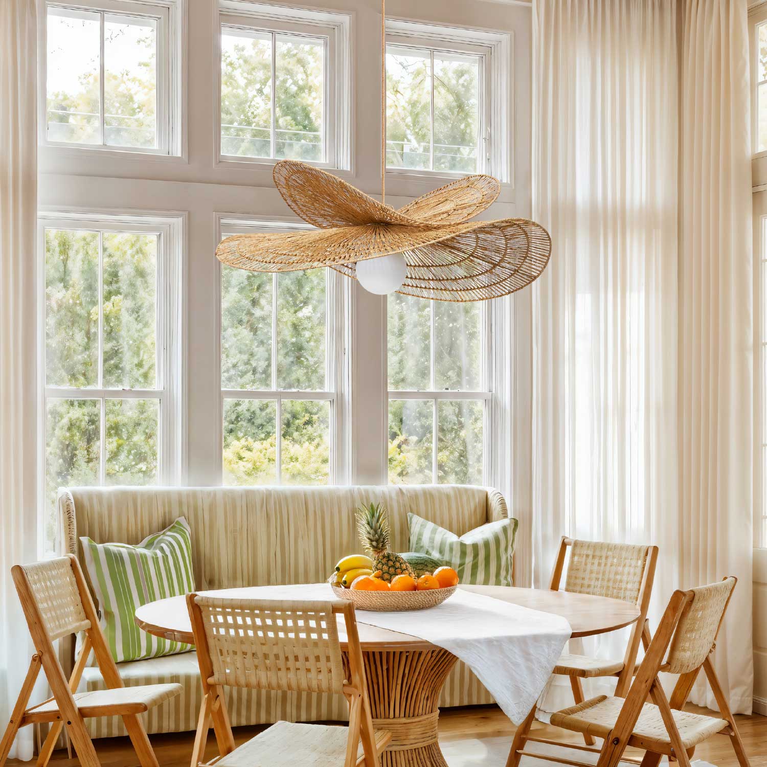 Whisper Leaf Rattan Pendant Light