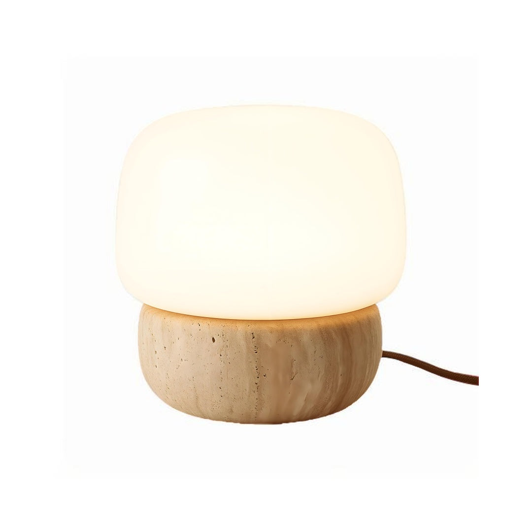 Nira Travertine Mushroom Table Lamp