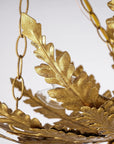 Belle 4-Light Botanical Gold Leaf Semi-Flush Chandelier