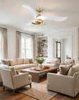 52" Elma Vintage Gold Crystal LED Ceiling Fan