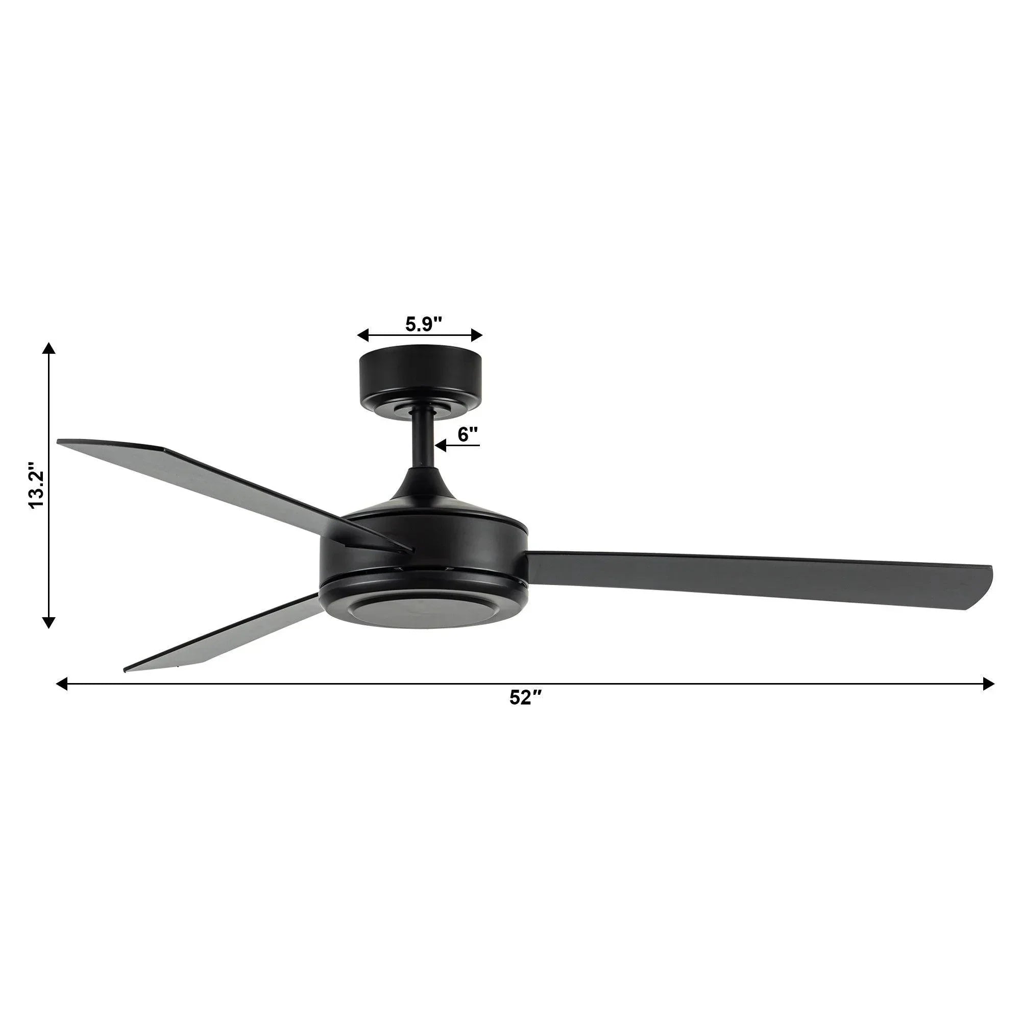 52" Midtown DC Reversible Ceiling Fan - IPLUS Lighting