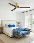 56" Arden Flush Mount Ceiling Fan and Solid Wood Blades