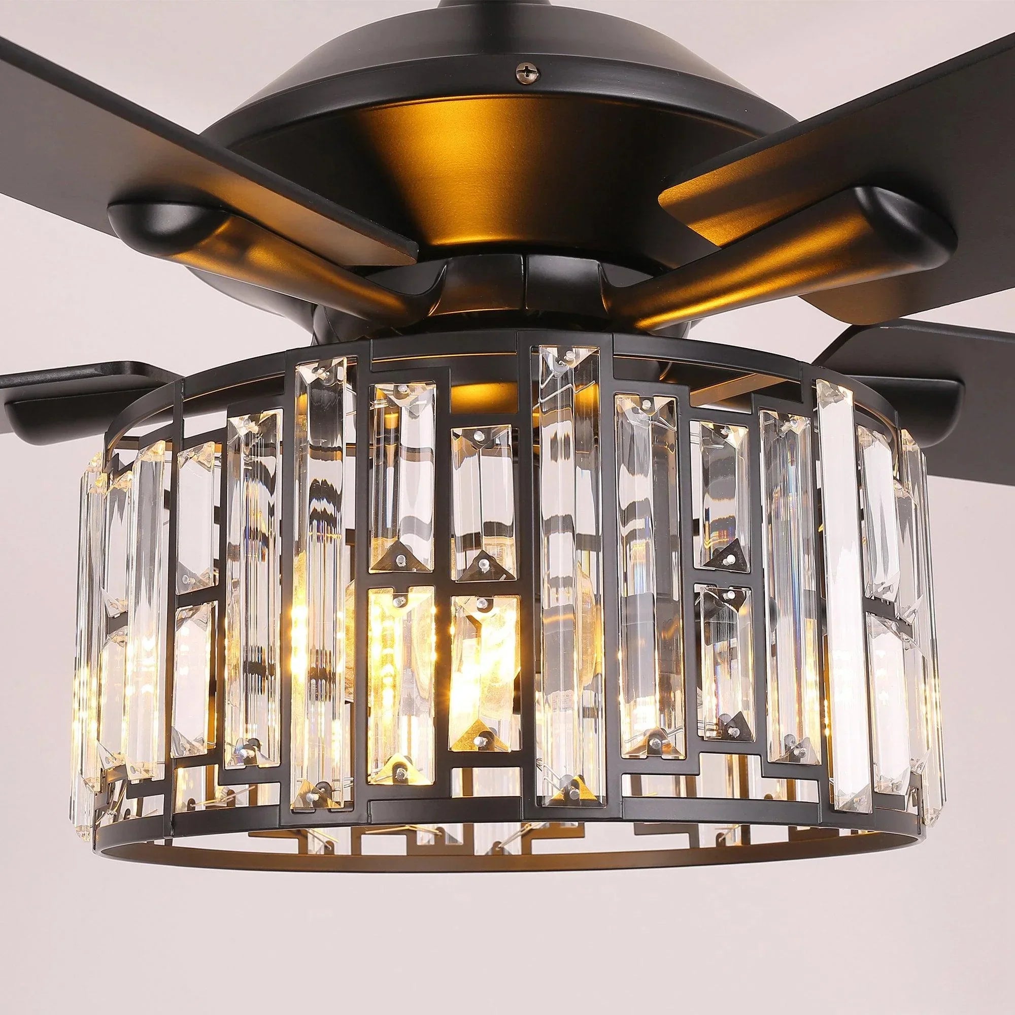 52" Dicken Crystal Ceiling Fan With Lighting - IPLUS Lighting