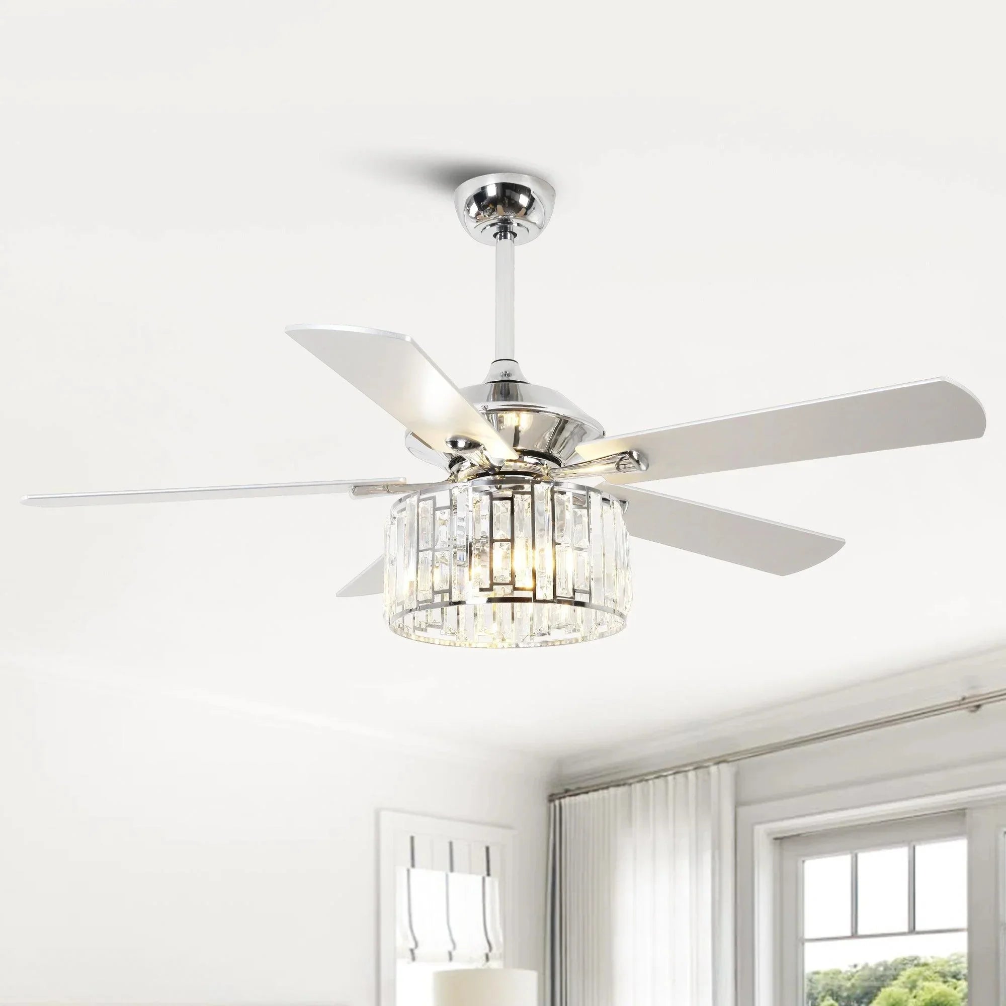 52" Dicken Crystal Ceiling Fan With Lighting - IPLUS Lighting