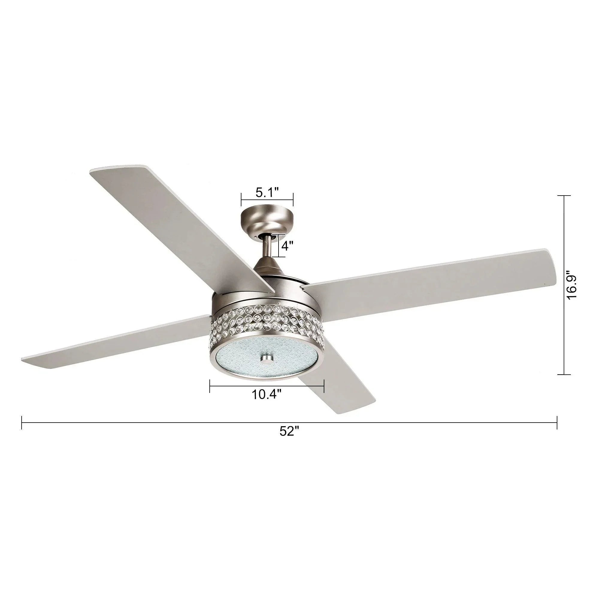 52" Cason Modern Reversible Ceiling Fan - IPLUS Lighting