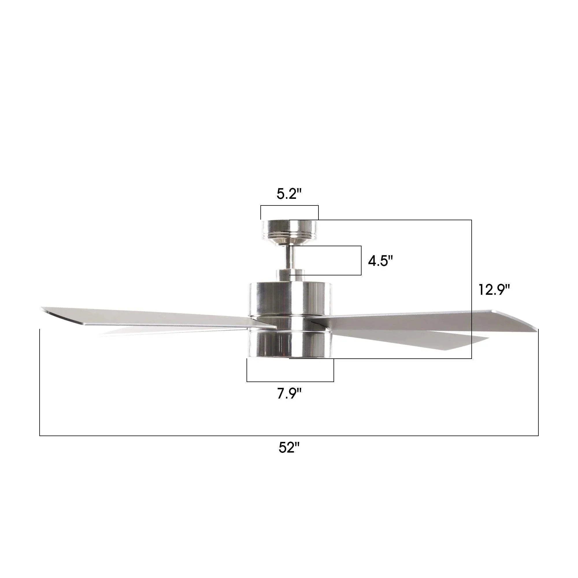 52" Bucholz Industrial Dimmable Ceiling Fan - IPLUS Lighting