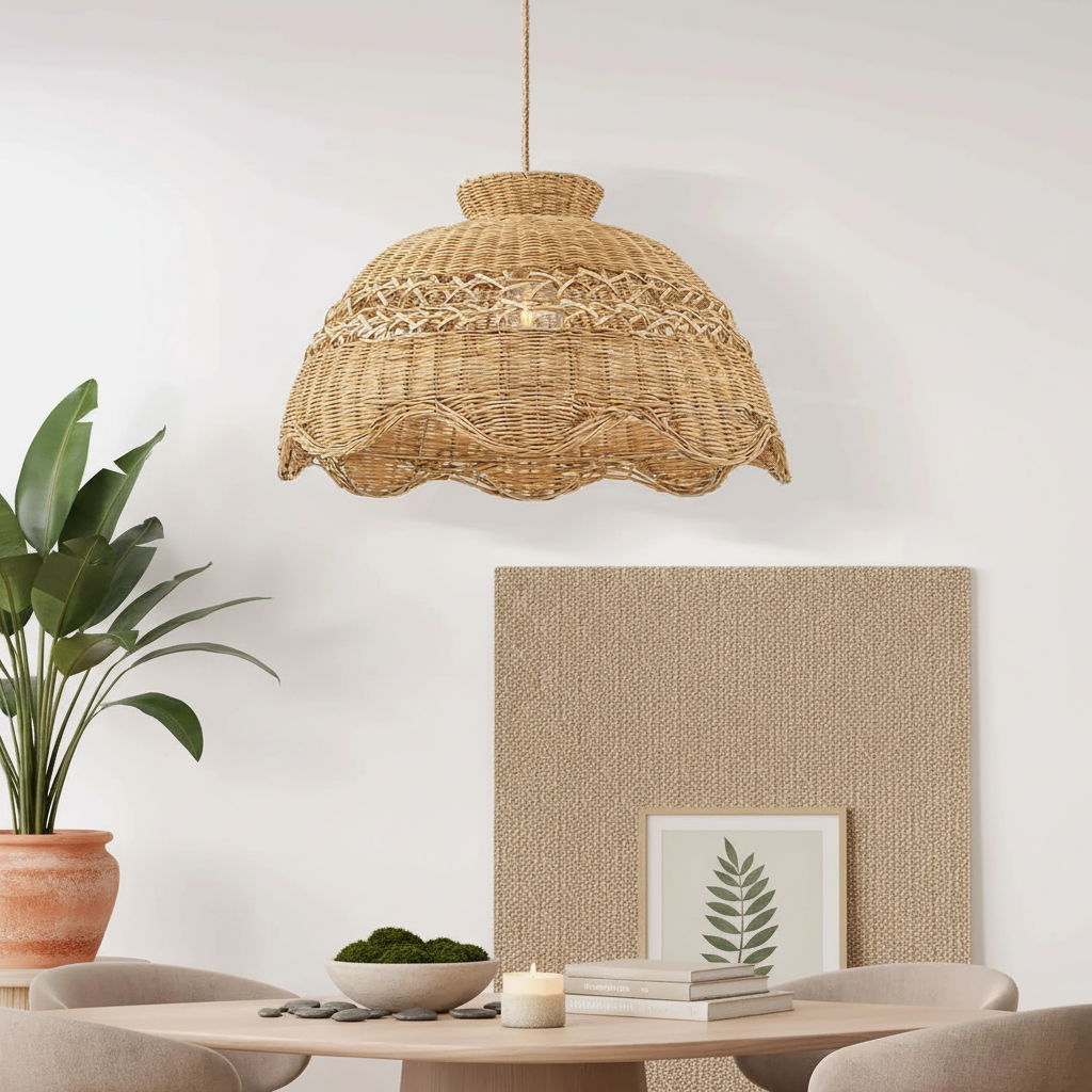 Le Perle 6-Light Rattan Pendant Light