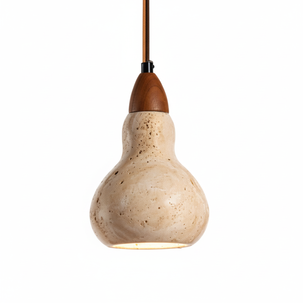 Veon 4.7 Inch Modern Rustic Elegance Travertine Pendant Light
