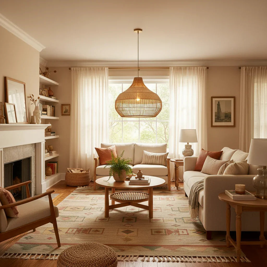 Beatrice Rattan Pendant Light - IPLUS Lighting