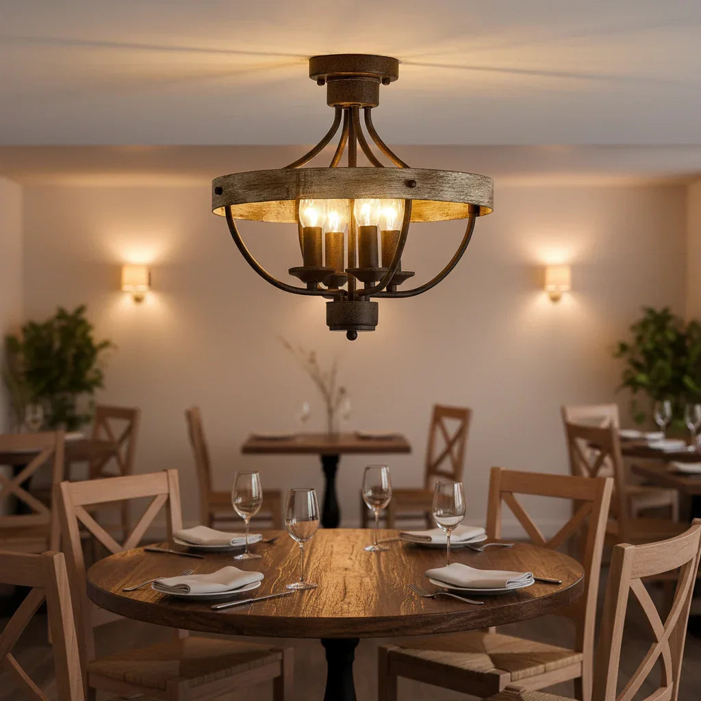 Industrial 4-Light Ceiling Light - IPLUS Lighting