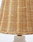 18.5 Inch Ceramic Table Lamp with Rattan Shade White - IPLUS Lighting