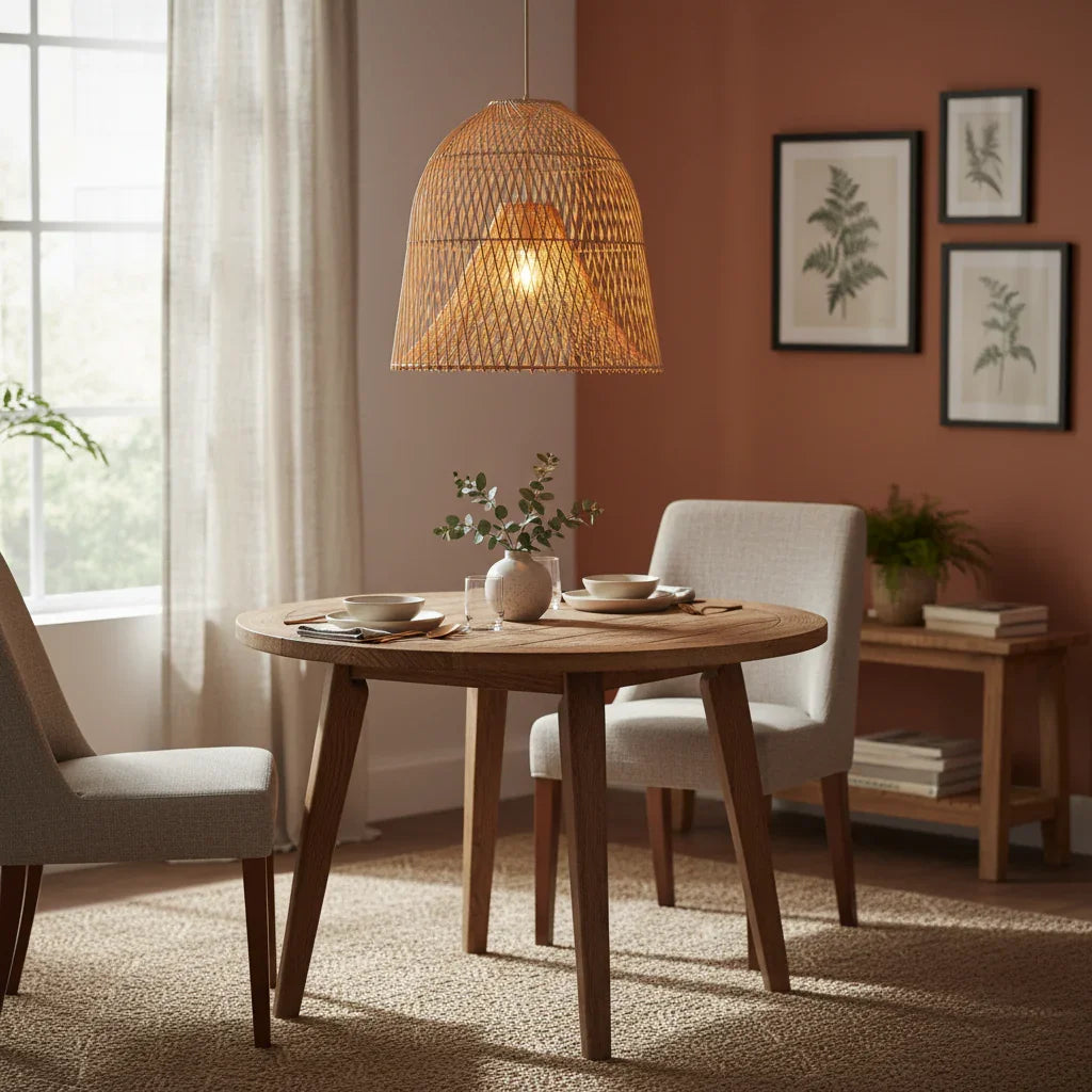 Santa Barbara Natural Rattan Pendant Light - IPLUS Lighting