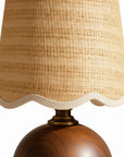 Rustic Wood Base with Linen Shade Table Lamp - IPLUS Lighting