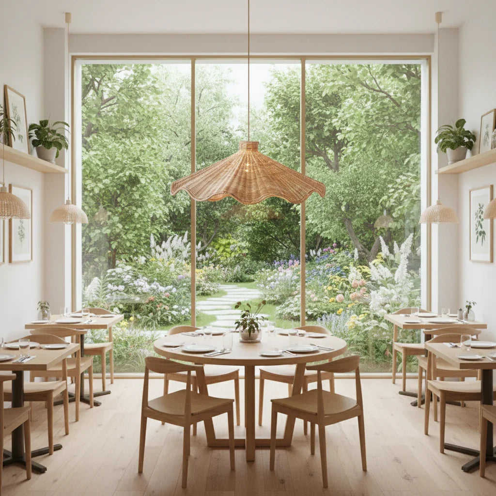 Ariel Elegant Natural Rattan Pendant Light - IPLUS Lighting