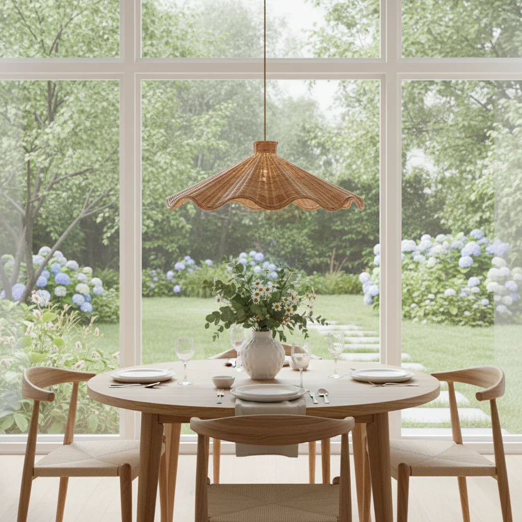 Ariel Elegant Natural Rattan Pendant Light - IPLUS Lighting