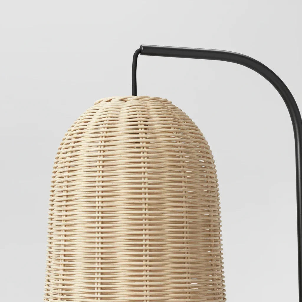 Brown Rattan 1 Light Table Lamp with Metal Base - IPLUS Lighting