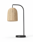 Brown Rattan 1 Light Table Lamp with Metal Base