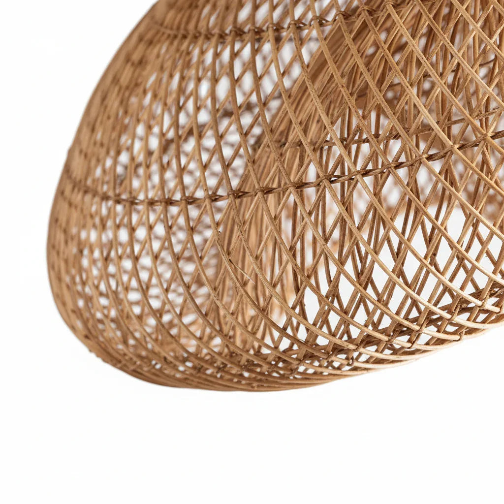 24 Inch Sepherina Modern Handcrafted Rattan Pendant Light - IPLUS Lighting