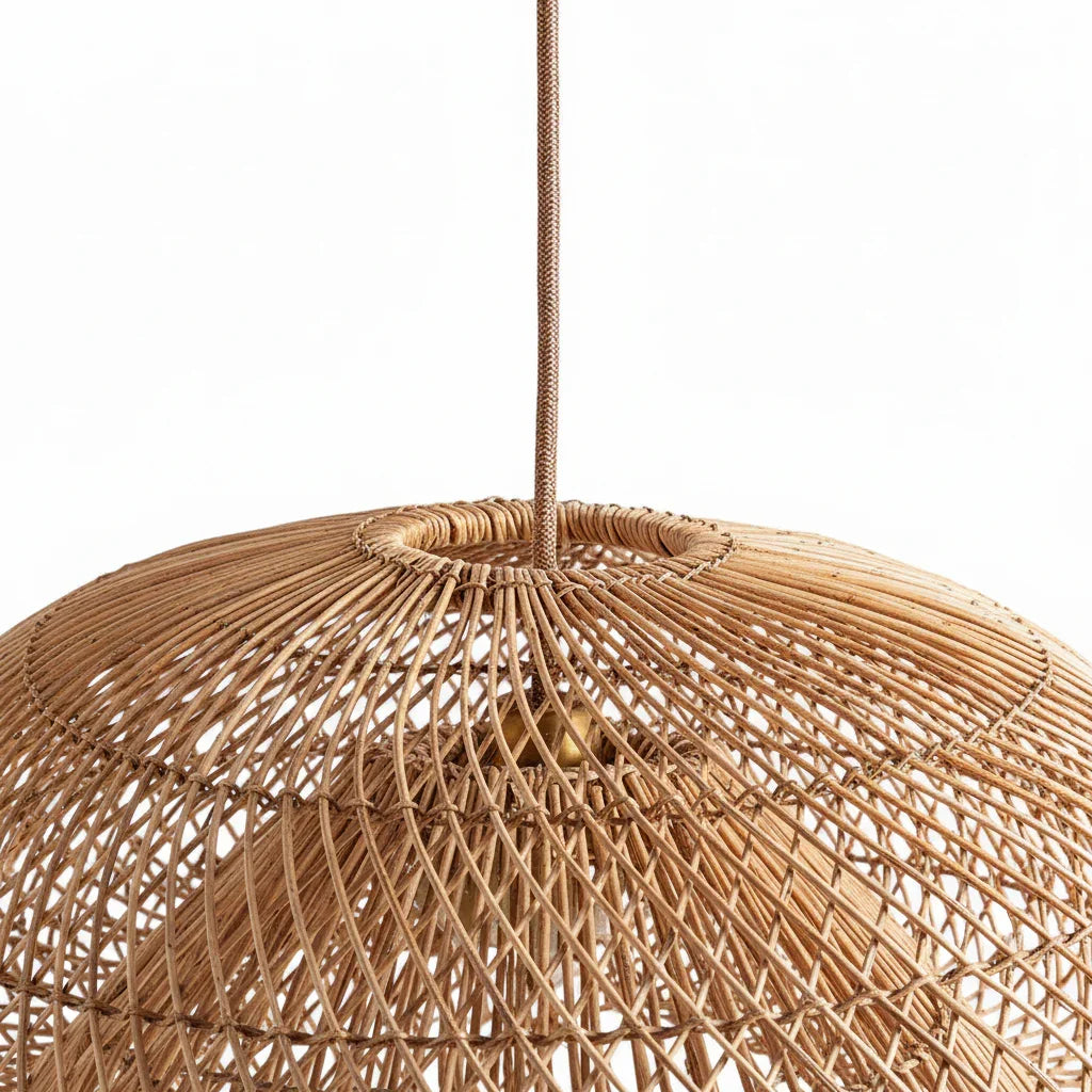 24 Inch Sepherina Modern Handcrafted Rattan Pendant Light - IPLUS Lighting