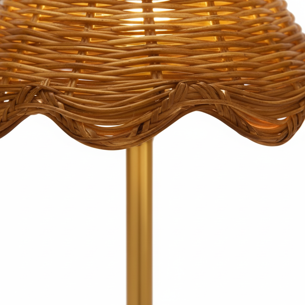 Boho Handmade Rattan Rechargeable Table Lamp