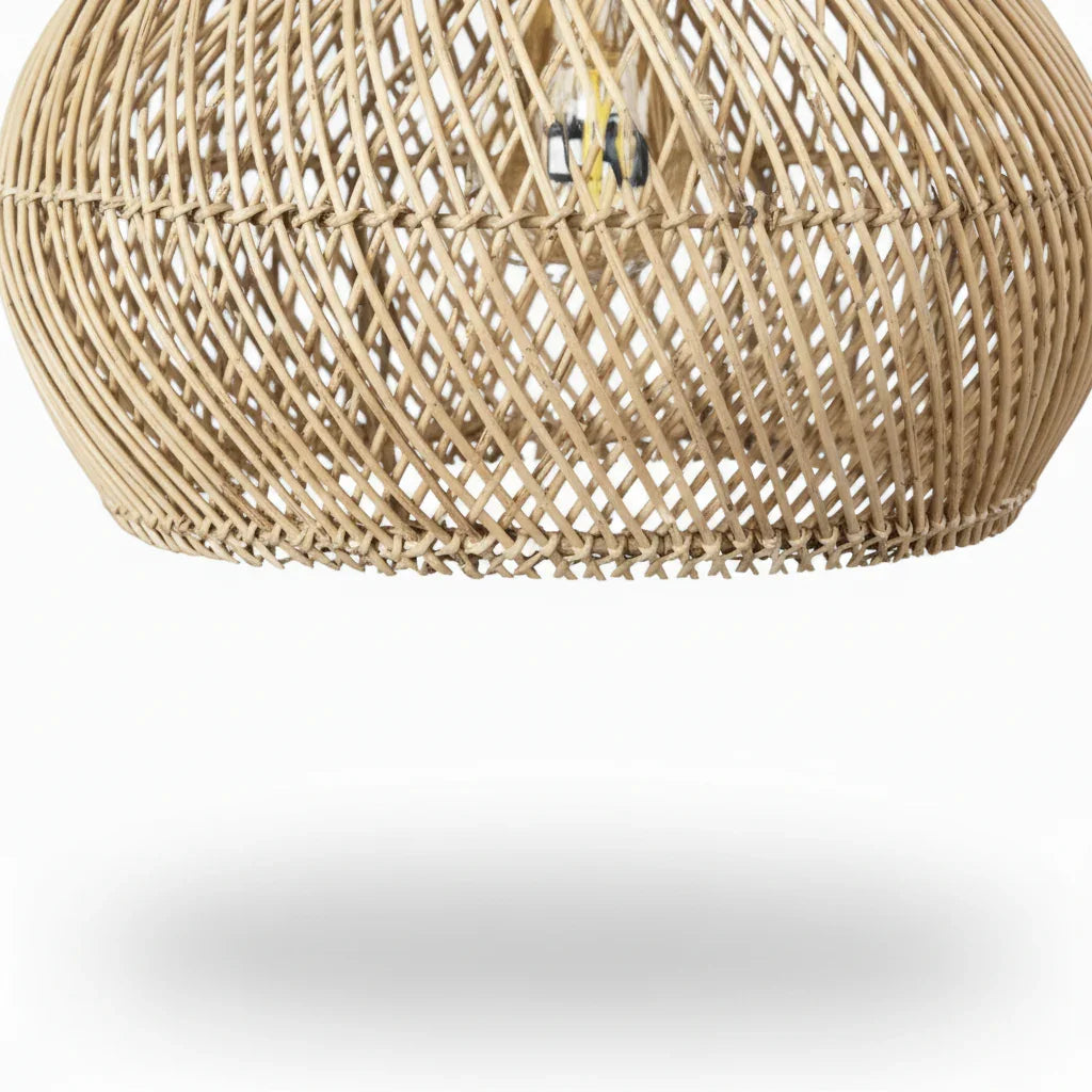 15.7 Inch Sepherina Modern Artisan-Crafted Rattan Pendant Light - IPLUS Lighting