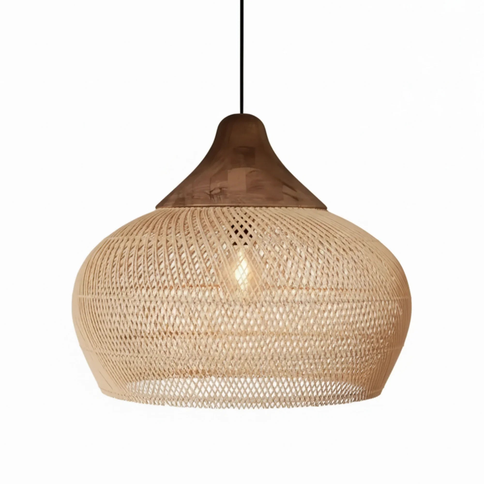 15.7 Inch Sepherina Modern Artisan-Crafted Rattan Pendant Light - IPLUS Lighting