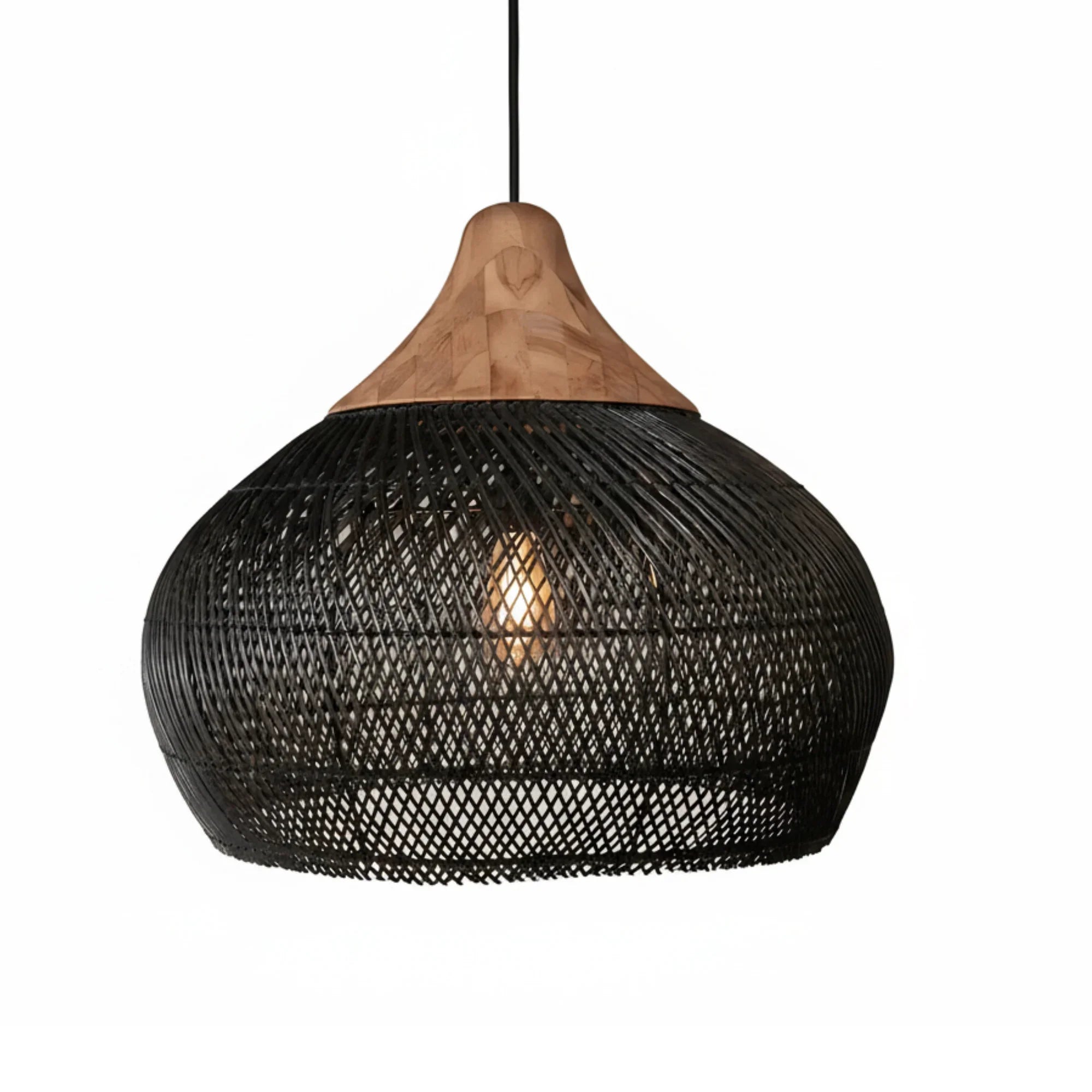 15.7 Inch Sepherina Modern Artisan-Crafted Rattan Pendant Light - IPLUS Lighting