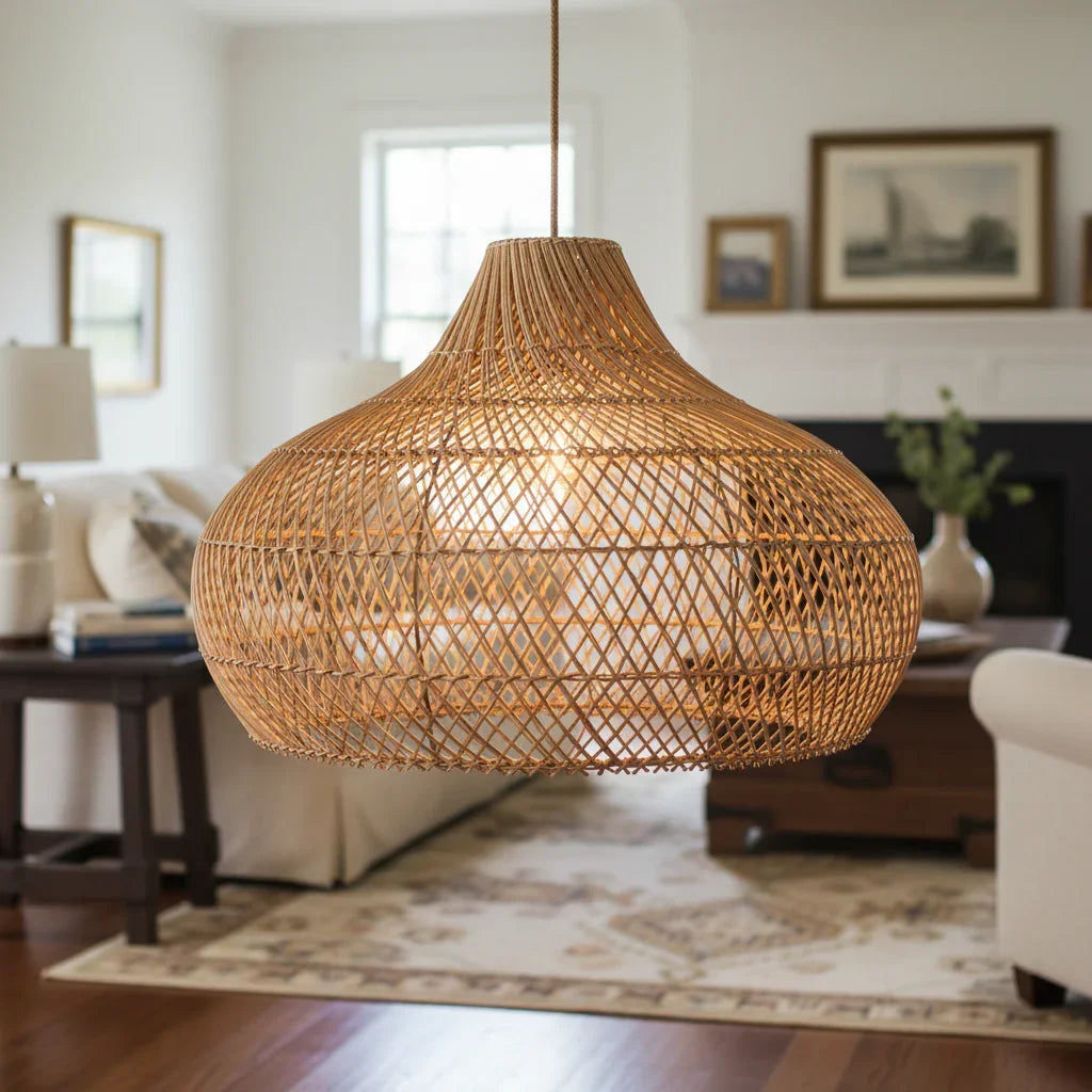 Kloe Rattan Pendant Light - IPLUS Lighting