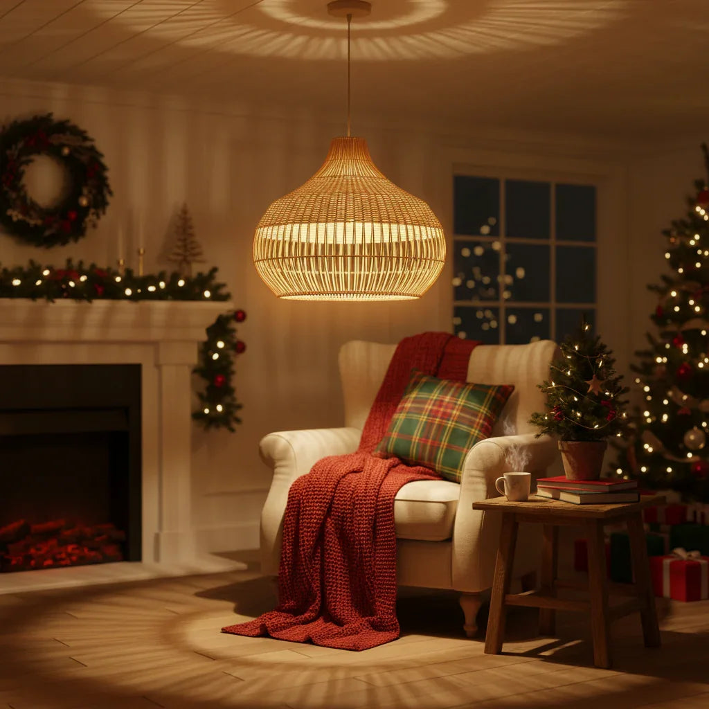 Beatrice Rattan Pendant Light - IPLUS Lighting