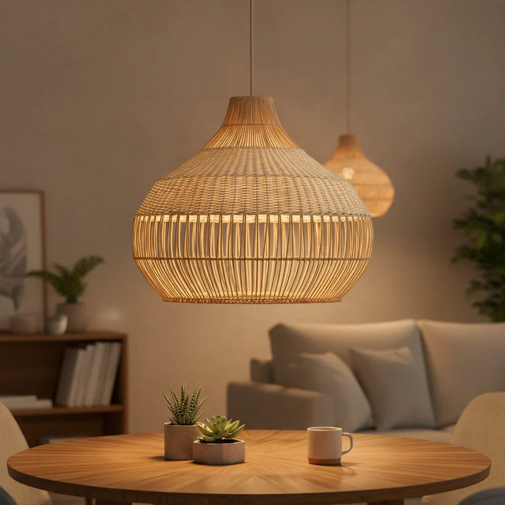 Beatrice Rattan Pendant Light - IPLUS Lighting