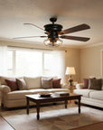 48" Ummuhan Industrial Ceiling Fan with Lighting - IPLUS Lighting