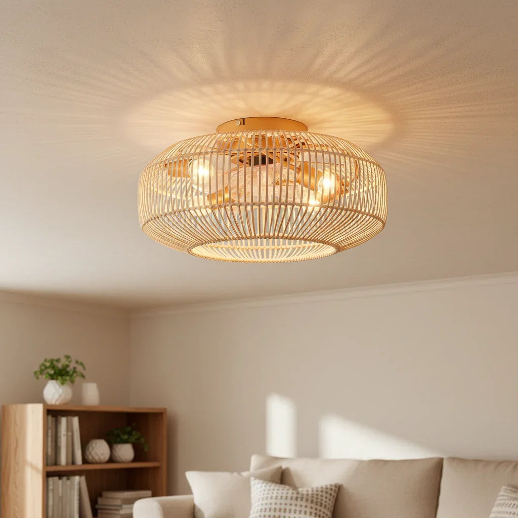 20-Inch Mandy Vintage Gold Ceiling Fan Light with Remote - IPLUS Lighting